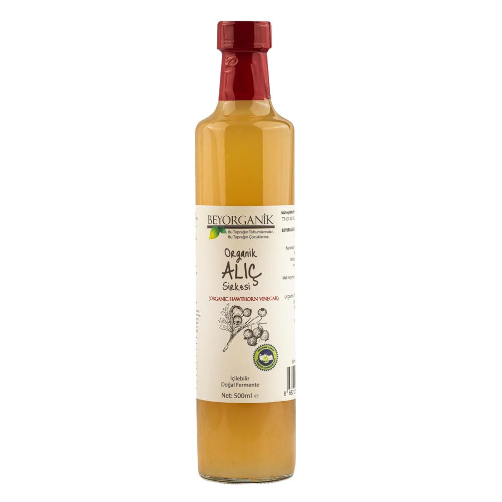 Hawthorn Vinegar 500ml (16.9 fl oz) - Traditionally Fermented Fruit Vinegar in Glass Bottle - No Added Sugars or Preservatives