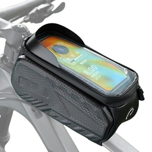 Bolsa para teléfono de bicicleta | Soporte para teléfono de bicicleta Pantalla táctil | Patrón de carbono, bolsas de teléfono con capacidad para bicicletas, bicicletas de montaña, adecuado para la