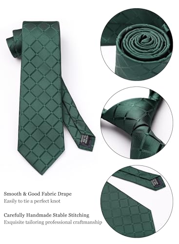 Image of Striped Plaid Polka Dot Mens Tie Formal Necktie Pocket Squares Ties Clips Cufflinks Classic for Men Set