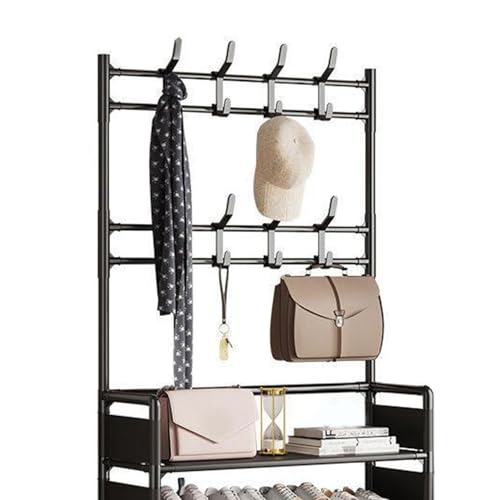 Étagère à chaussures en fer durable noire avec 5 niveaux - 3