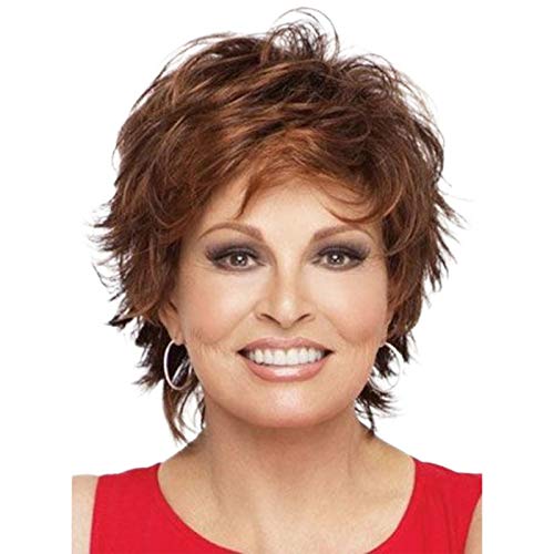 SENHORAS Short Wavy Burgundy Red Pixie Cut Wig #TOP27