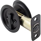 Round Pocket Door Lock, Privacy (Bed/Bath) Latch, 2-3/8' Backset, RCL, Matte Black by Stone Harbor...