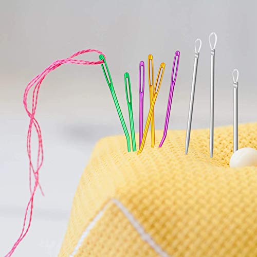 Wool Needles Colorful Bent Tip Tapestry Needles Large-Eye Aluminium Sewing Knitting Needles #TOP5