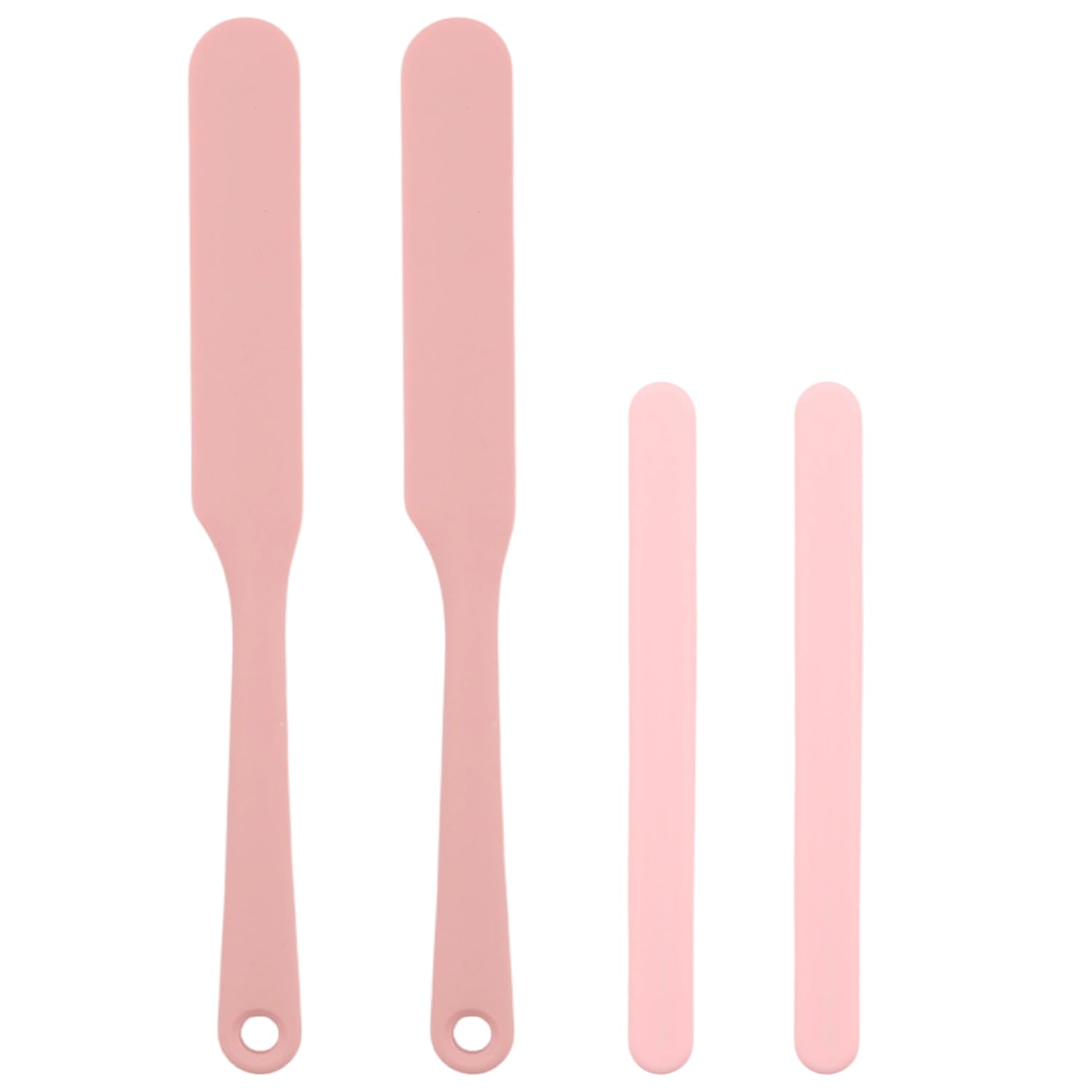 Non-Stick Silicone Waxing Spatulas - 4 PCS Reusable Spatula Hair Removal Sticks Applicator, Silicone Hard Waxs Scraper, Eyebrow Wax Sticks for Home & Salon Use (Pink)