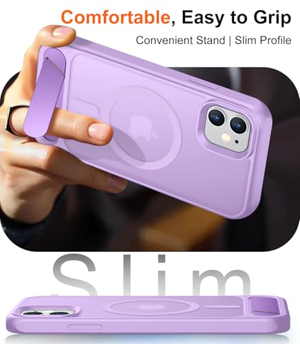Image of Magnetic Compatible with iPhone 11 Phone Case, [Built-in Invisible Kickstand][Compatible with MagSafe] [Military Grade Shockproof] Slim Translucent Matte Phone Case for iPhone 11 6.1 inch