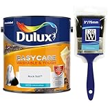 Rock Salt Dulux Easycare Matt Emulsion Paint 2.5L + 3" Emulsion Paint Brush – Washable & Stain Resistant, Durable Matt Finish, Quick Dry, Low Odour Interior Wall & Ceiling Paint