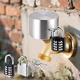 Water Spigot Lock, Outdoor Faucet Lock with Dual Anti-Theft, Stainless Steel Cover & Padlock Kits Faucet Locks Outdoor for Outside Faucet...