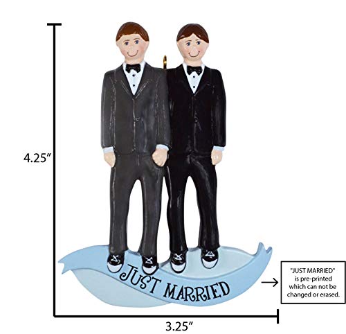 Personalized Wedding Ornaments - Mr & Mr Ornaments 2022 - Marriage Men Ornament, Our First Christmas Married Ornament 2022, Newlywed Christmas Ornament 2022- Free Customization #TOP2