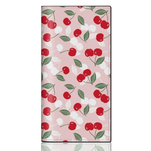 CASMONAL Pastel Cherry Checkbook Covers for Personal, Check Book Holder