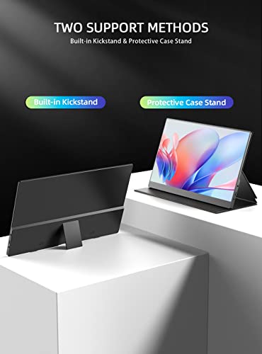 Portable Monitor 15.6 Inch Qled Uperfect Q1 1080P Usb C Second Monitor Mini Hdmi Travel Monitor 100% Dci-P3 10 Bit 500 Nits W/Smart Cover & Speakers, External Monitor For Laptop Pc Macbook Phone Ps4 #TOP5