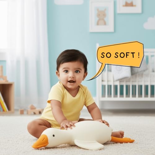 Image of TOYTALES Soft Sleeping Duck Plush Toy | Super Soft Light Weight | Stuffed Toy for Girls and Boys | Cute Plush Stuffed Animal Gift for Babies & Children (45CM)