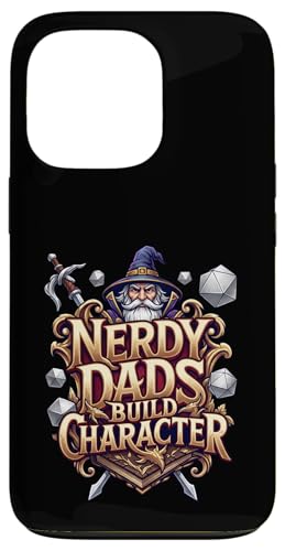 Nerdy Dads Build Character Funny RPG Dice Tabletop Gamer �X�}�z�P�[�X iPhone 13 Pro �p