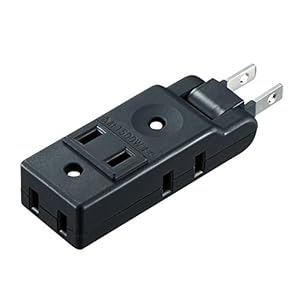 サンワサプライ スイングミニタップ 2P・4個口 ブラック TAP-AC10BK