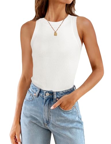 ZESICA Womens Summer Sleeveless Tank Tops Ribbed...
