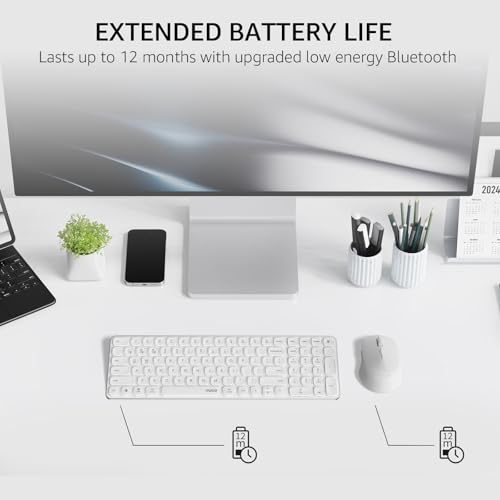 Image of Rapoo Wireless Keyboard and Mouse Combo, Blade-Series E9310M 99-Key Ultra-Thin Keyboard and M300G Silent Mouse, Support 4 Devices, Quiet, Compact, Battery Powered, for Windows /Mac /Linux /Chrome
