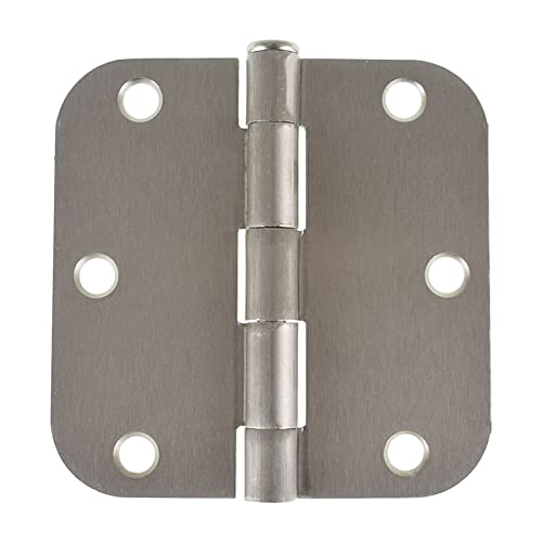 50Pcs 3.5 Inch x 3.5 Inch Door Hinges Satin Nickel 5/8 inch Radius Corner Hardware Controls Door Butt Door Hardware