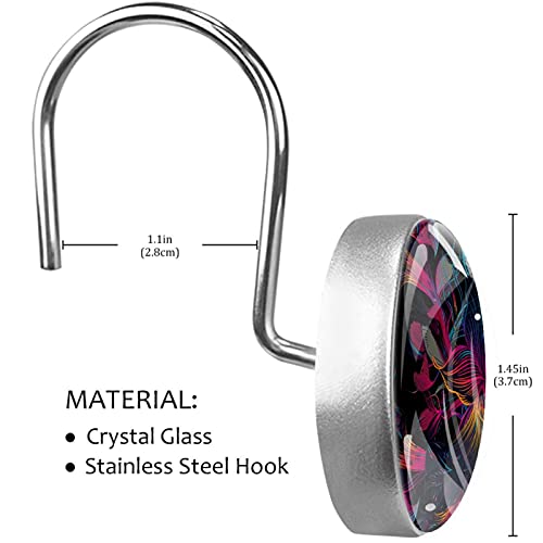 Crochets de rideau de douche multicolores pour tringle de salle de bain - 4