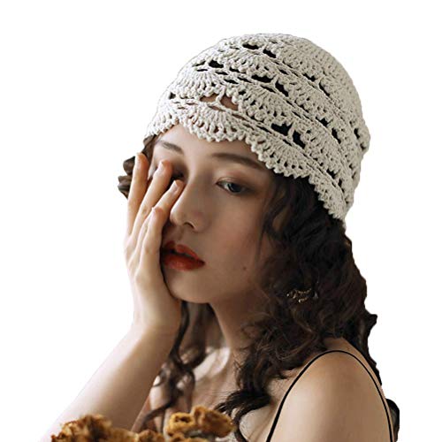 Bonnet pour femme en dentelle crocheté à la main accessoire artisanal de qualité