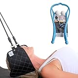 Portable Head Hammock for Neck & Shoulder Pain Relief with Bonus Pressure Point Massager - Cervical Traction and Stretcher Device + Self Massager | Office Workers, Drivers, Computer/Smart Phone Users