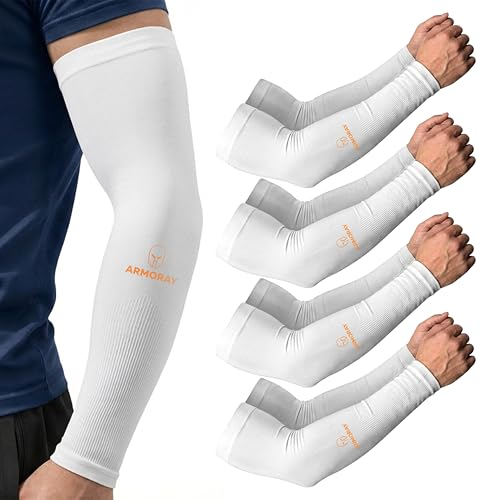 Image of ARMORAY Arm Sleeves for Men and Women - UV Sun Protection Cooling Compression - Tattoo Cover Up Sleeve for Daily Wear & Work