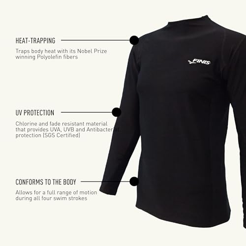 FINIS Thermal Swim Shirt - Heat-Retaining BiPoly Fabric - UPF 50 & Up UV Protection - Chlorine Resistant - Adult4