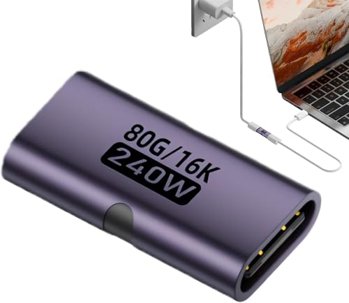Image of Tobo USB C Female to Female Adapter - 240W Type-C to Type-EPC Mini Connector | 80Gbps Data Transfer | 16K 60Hz Video Support | Fast Charging Display Dock Extension TD-1591CC