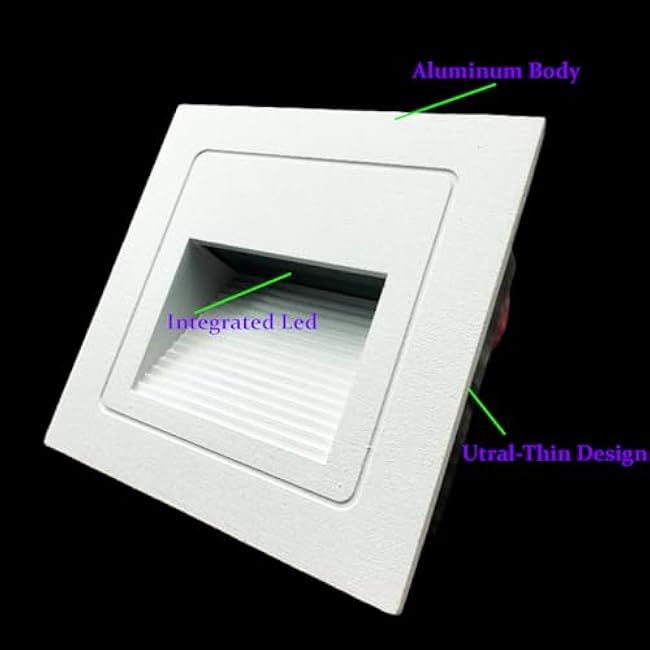 LED Step Lights 120V Dimmable LED Indoor Outdoor Step Light,4-Pack,3000K Warm White,Stair Light, Aluminum Die-Casting (White)