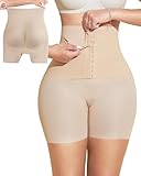 PAUKEE Padded Underwear for Women Butt Lifting Panties Tummy Control Shapewear Built-in Butt Pads for Bigger Butt Beige