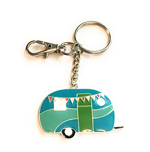 Preisvergleich Produktbild FizzyButton Geschenke Turquoise Emaille Wohnwagen Taschencharme Schlüsselanhänger