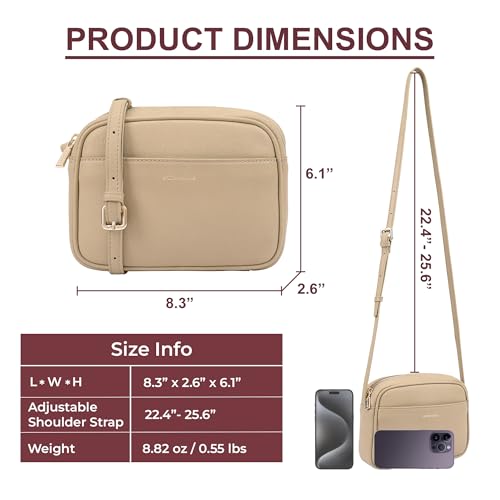 Women's Elegant Genuine Leather Crossbody Bag - Versatile Design, Adjustable Strap, Top Zip Closer, Light & Chic2