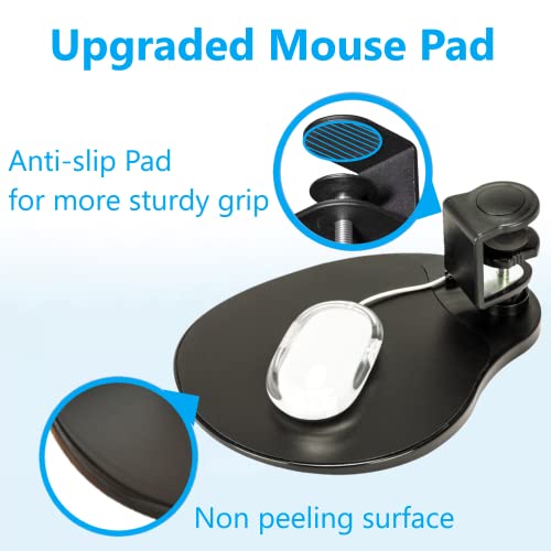 Max Smart Clamp On Mouse Platform, Clip On Mouse Pad Rotating 360, Ergonomic Mouse Tray Attachment, Office Mouse Pad, Slide Out Mouse Tray For Home, Office To Save Space (Black) #TOP2
