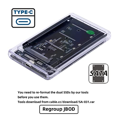 Caja externa para SSD Dual MSATA con USB 3.0 Tipo-C miniatura 6
