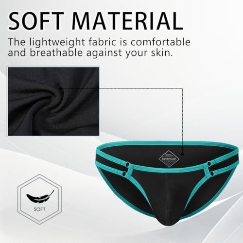 Mens Sexy Bulge Enhancing Briefs Underwear Low Rise Ice Silk Big Ball Pouch Underpants3