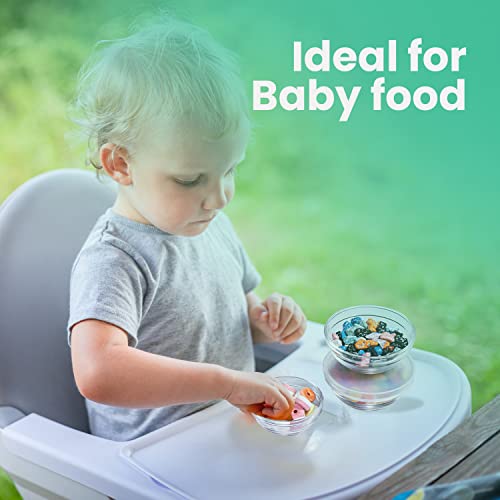 Sqarr Mini 3.5 Inch Serving Bowls Kitchen Gadgets - 12 Glass Bowls 4 Oz Capacity - Mini Prep Bowls With Lids For Kitchen Prep - Stackable Clear Bowl Dessert Cups, For Dips, Nuts, Or Candy #TOP3