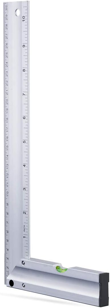 Gunpla Aluminum Try Mitre Square with Spirit Level Framing Carpenter Right Angle Engineer Combination Measuring Square 300mm/12 inch