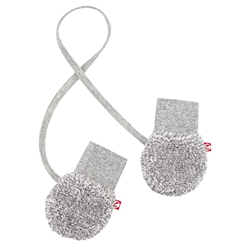 Zutano Fleece Mittens for Babies, Infants, and Newborns, Thumbless Outdoor Winter Baby Gloves, Heather Gray Furry