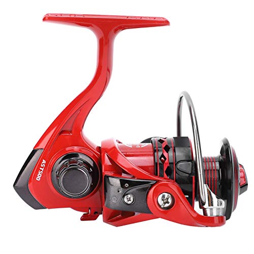 SPYMINNPOO Fishing Reel,14 Bearings Left Right Interchangeable Wheel Fishing Accessory Metal Rocker Arm Stainless Steel Brass Front Unloading Force for Sea Area River Pond Reservoir (AST500)