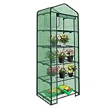 Reinforced 5 Tier Mini Greenhouse,Portable Garden Green House with Window,L29 x W20 x H79