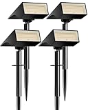 Koicaxy Solar Lights Outdoor Waterproof 4 Pack IP65, 100 LEDs 4 Light Modes, Higher Charging Efficiency, Auto On/Off Solar Landscape Spotlights for Garden Decor Yard Pathway Patio - Warm White