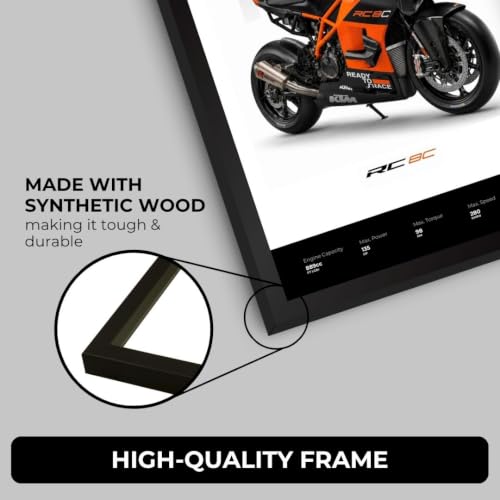 Image of KTM RC 8C Poster | Superbike KTM Framed Poster | Framed Matt Superbike | Bike Posters A3 Size (31 x 23 cm) | KTM RC 8C Bikes Posters for Wall, Home, Bedroom, Living room decoration (F 189)