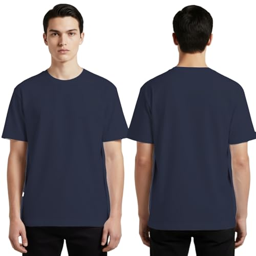 HORNBILL Men's Navy Blue T-Shirt 1 Pack, Small, 100% Cotton Crew Neck Tee - image 3