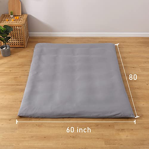 Bedecor Floor Futon Mattress Cover Only For Traditional Japanese Futon Mattress,Zipper Soft Skin-Friendly Breathable Without Shrinking,For Bedroom Living Room Hotel Dormitory Rv Grey-Queen thumb #4