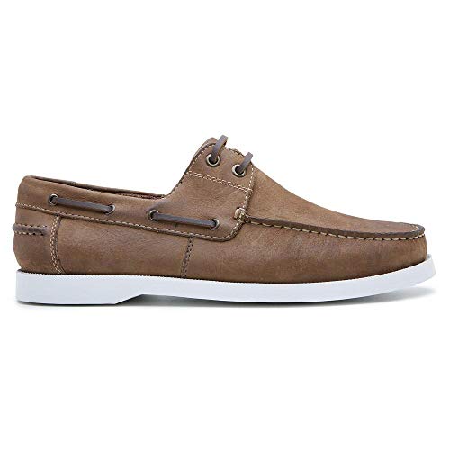 Mocassim Dockside Masculino Couro Cadarço Casual Dia a Dia Café 43