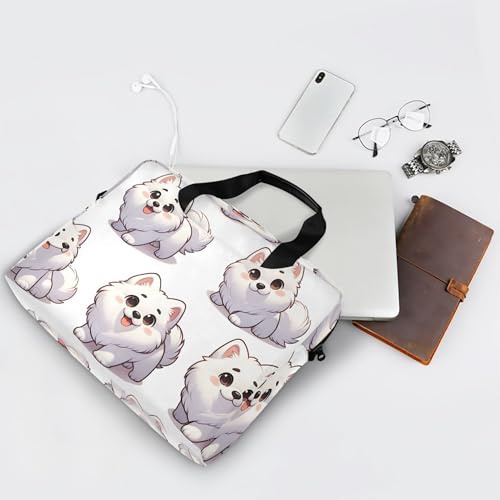 Maletín para portátil con estampado de cachorros Samoyed 13-15.6" miniatura 7