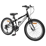 Gecheer Mountainbike 20 Zoll 6-Speed für 5-8 Jahre alt Schwarz, Jungen Mädchen Fahrrad für Straße Waldwege und Familienausflüge42009750