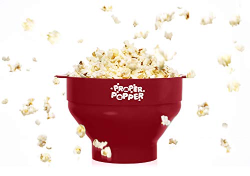 Image of The Original Proper Popper Microwave Popcorn Popper, Silicone Popcorn Maker, Collapsible Bowl BPA Free & Dishwasher Safe - (Ruby Red)