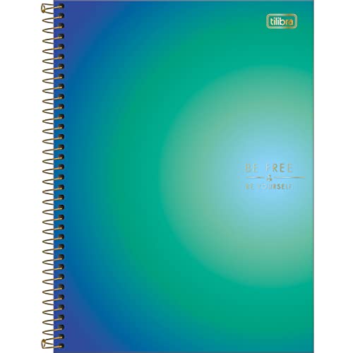 Caderno Espiral Capa Dura Universitário 1 Matéria Great 80 Folhas - Azul e Verde Degradê - Tilibra 1 41aN+-ym2gL