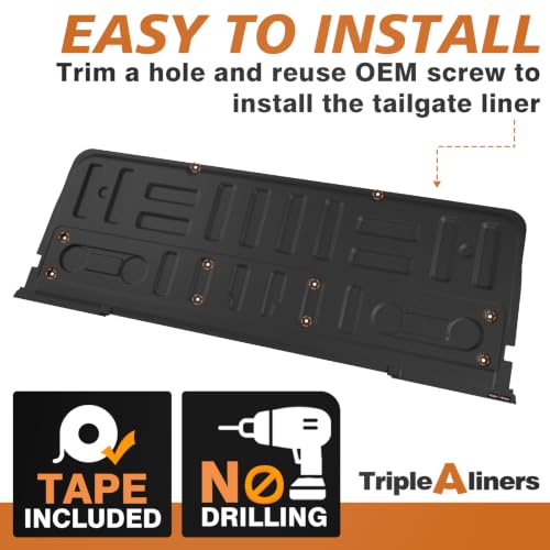 Image of TripleAliners Tailgate Mat Compatible with 2015-2020 Ford F150 Accessories, Tailgate Cover Custom Fit All Weather Protection Pickup Liner