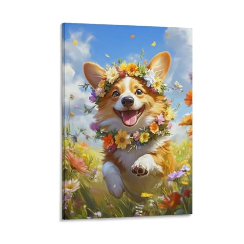 Corgi Murale Decoration tableau maison peinture et impression sur toile