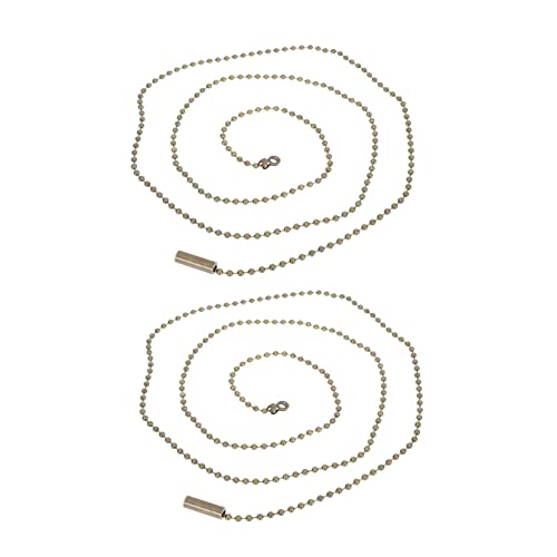 UKCOCO 2 Piezas Cable De Tracción De Lámpara De Bronce Ventilador De Techo Con Cadena Manejar Luz Colgante Cable De Alimentación Luminaria Cable De La Lámpara Enchufar Rosario Brown Metal